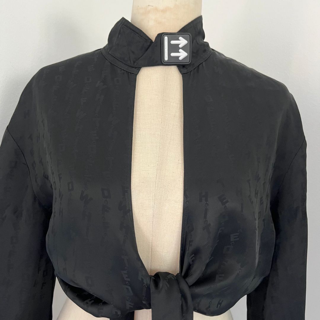 Off-White logo baseball crop top