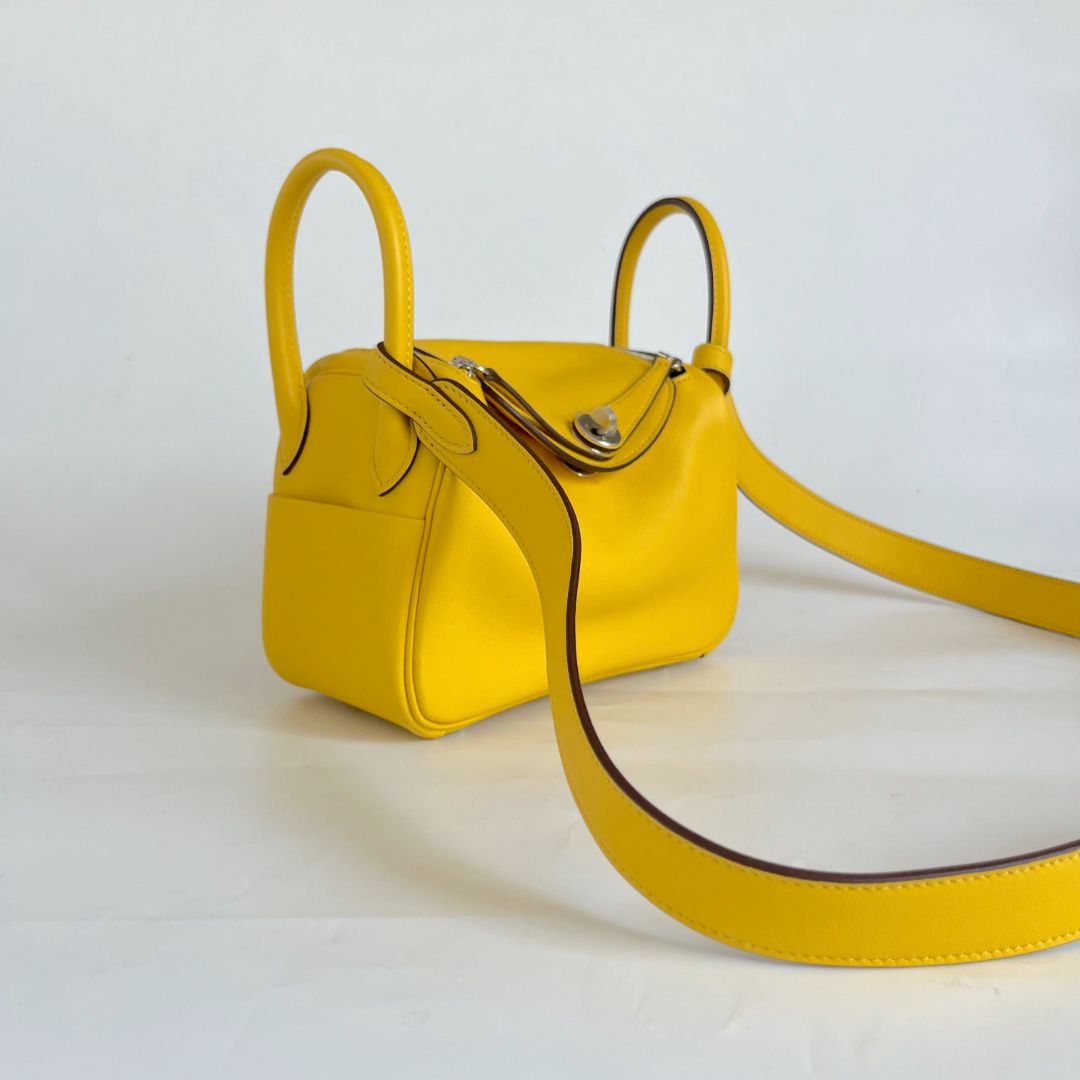 Hermès Mini Lindy Yellow Swift leather bag
