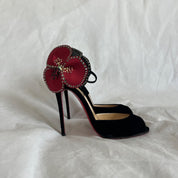 Christian Louboutin black velvet Pensamoi sandals