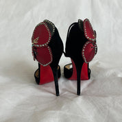 Christian Louboutin black velvet Pensamoi sandals