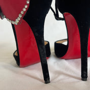 Christian Louboutin black velvet Pensamoi sandals