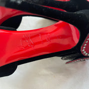 Christian Louboutin black velvet Pensamoi sandals