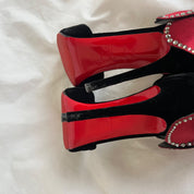 Christian Louboutin black velvet Pensamoi sandals