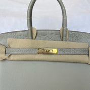Hermès Gris Perle GHW Birkin 30 Touch Togo /Alli Missi Mat Bag, 30