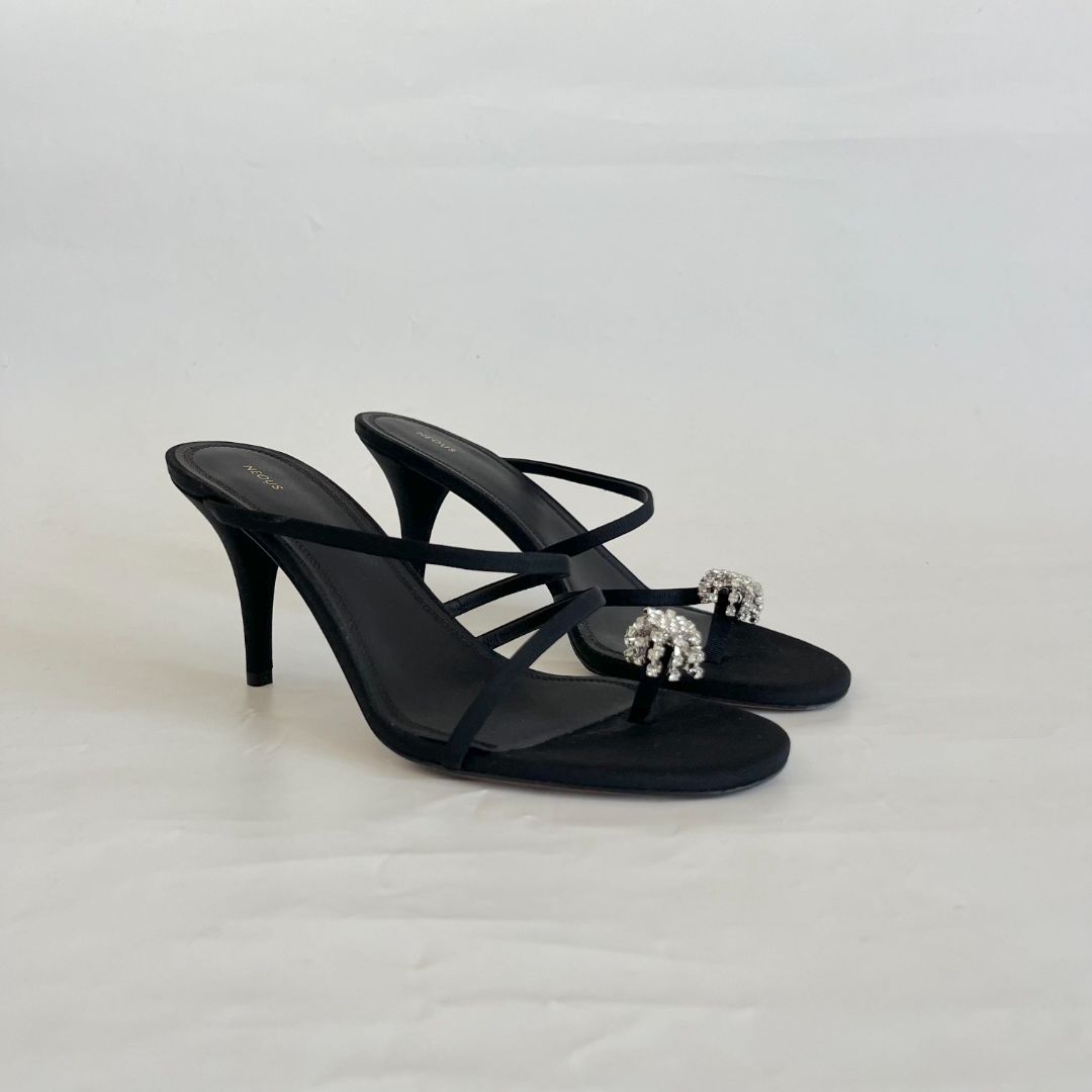 Neous Venus Jewel Toe Mules in Grosgrain & Leather 38