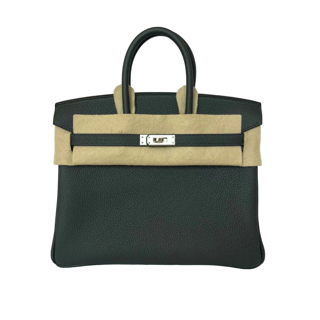 Hermes Birkin 25 Togo Vert Fonce PHW Bag
