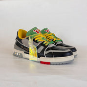 Louis Vuitton Black Grey Upcycled Trainer Sneakers, UK 10