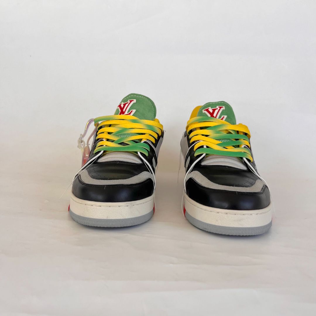 Louis Vuitton Black Grey Upcycled Trainer Sneakers, UK 10