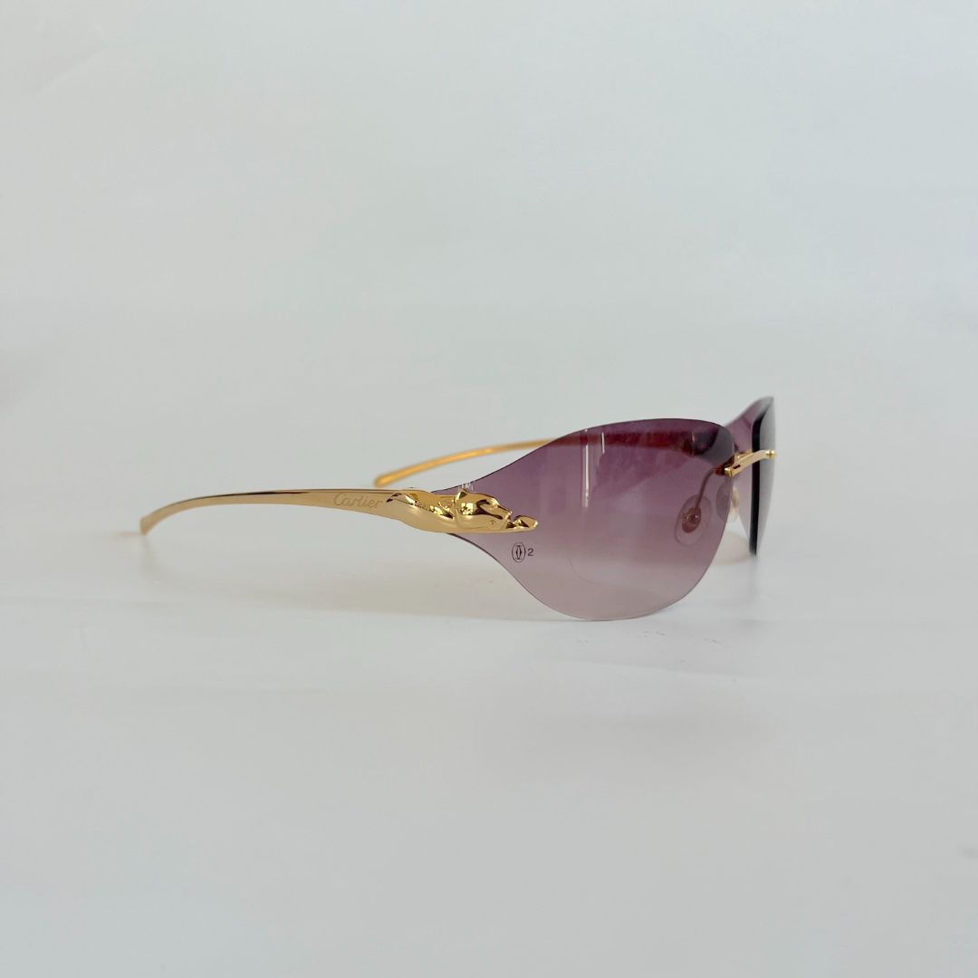 Cartier Gradient Panthere De Cartier Rimless Sunglasses