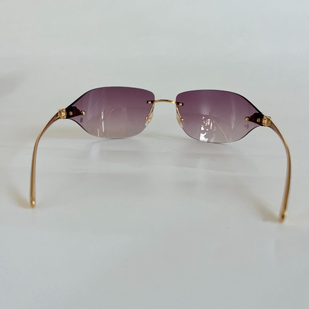 Cartier Gradient Panthere De Cartier Rimless Sunglasses