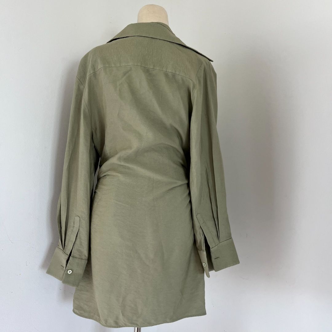 jacquemus bahia dress green Jacquemus - Bahia Knotted Shirt Dress - Green