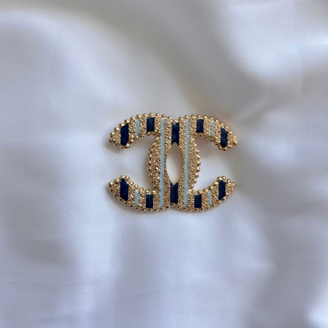 Chanel Striped Brooch