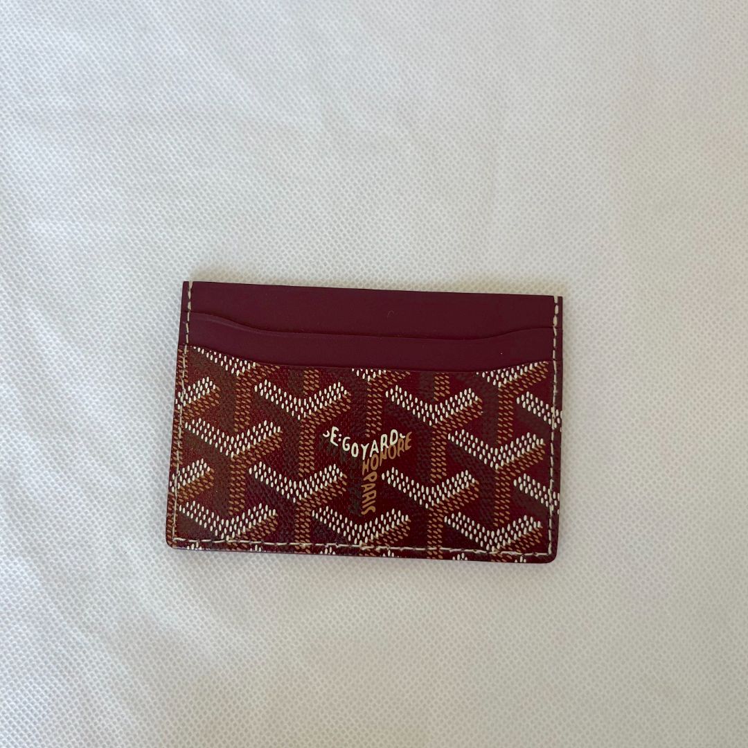 Goyard Burgundy Goyardine Coated Canvas and Leather Saint Sulpice Card Holder