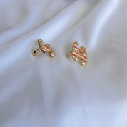 Chanel Gold Striped Textured Stud Earrings