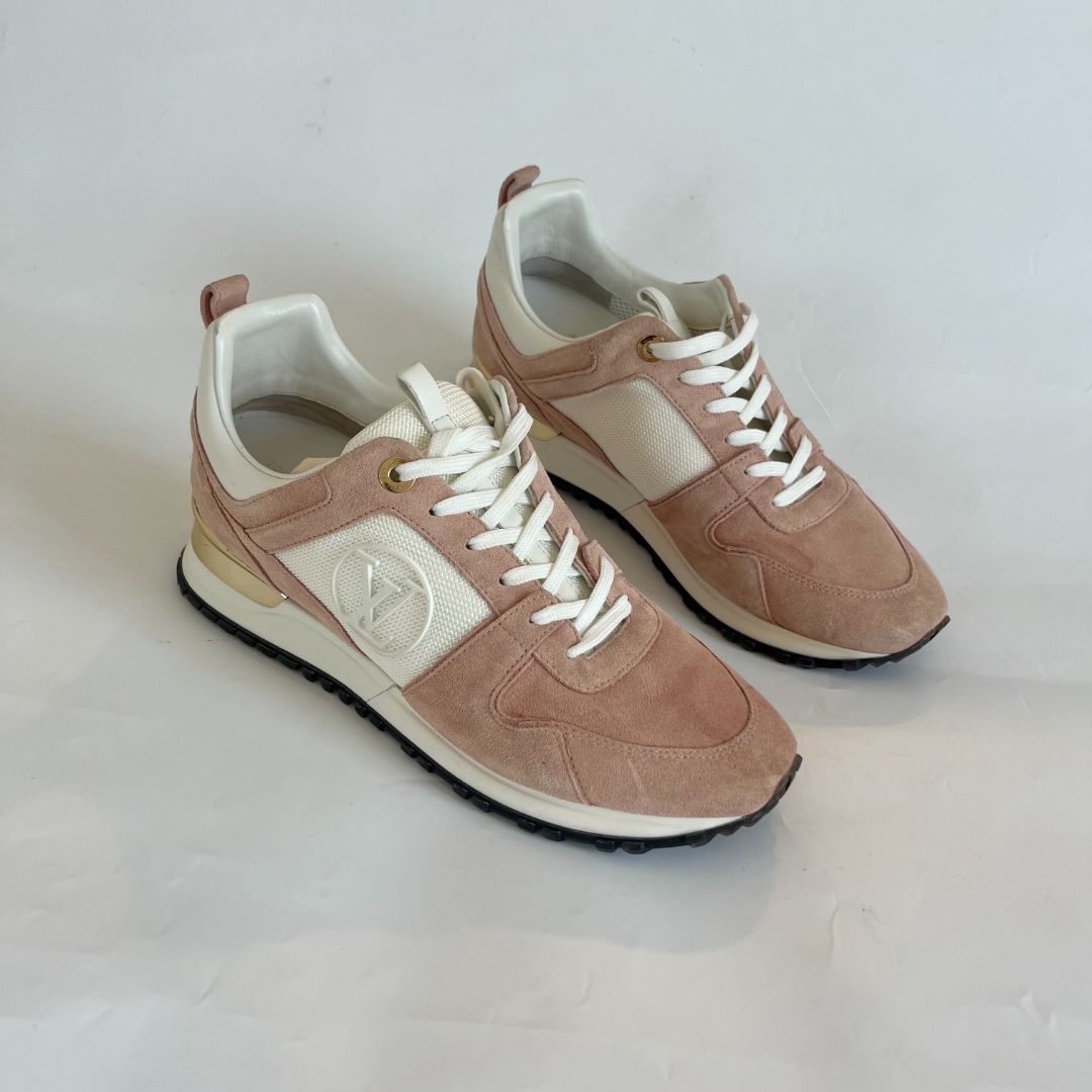 Louis Vuitton Pink/White Run Away Low-Top Sneakers, 40