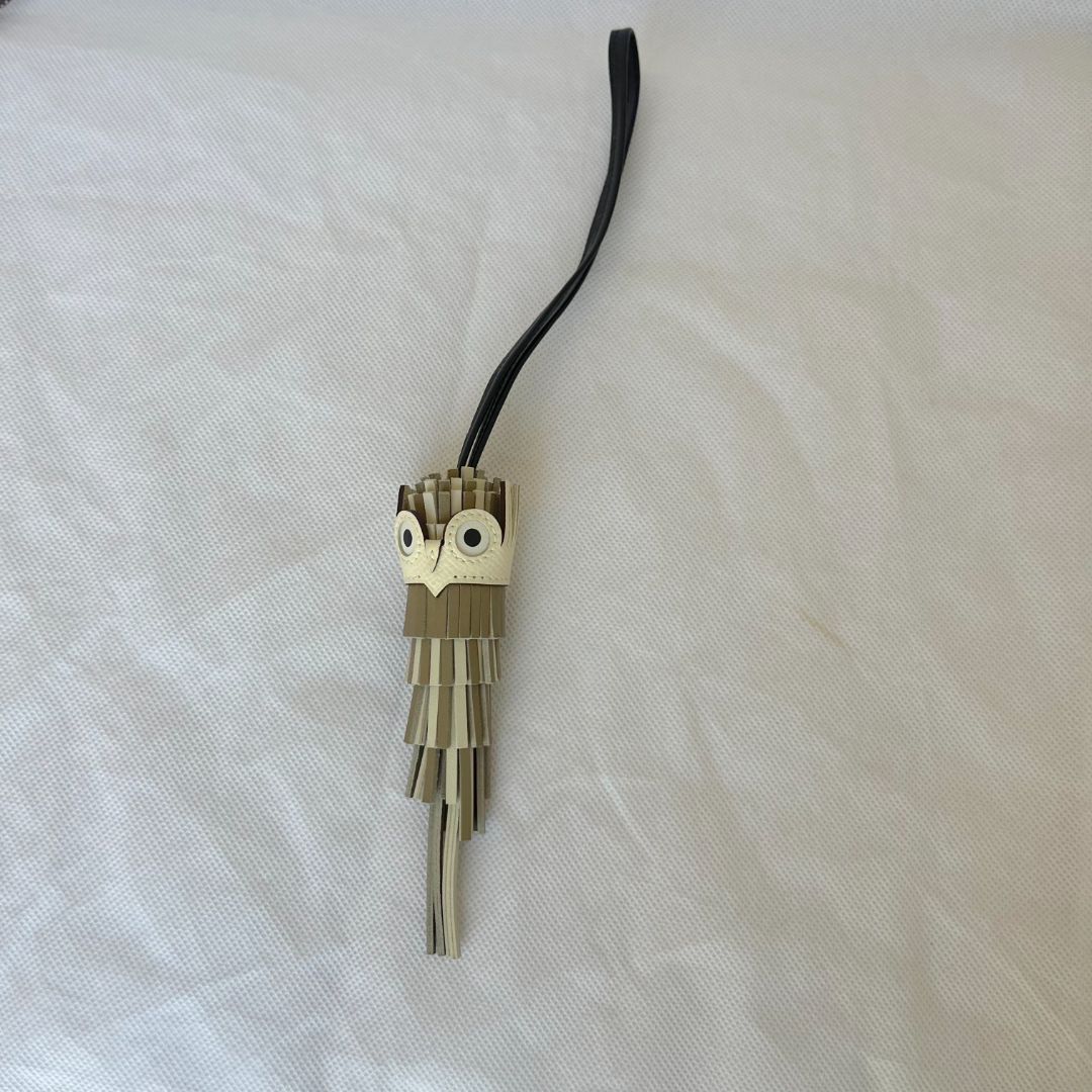 Hermes Marfa Craie Noir Nata Blanc De Sac Chouette Bag Charm
