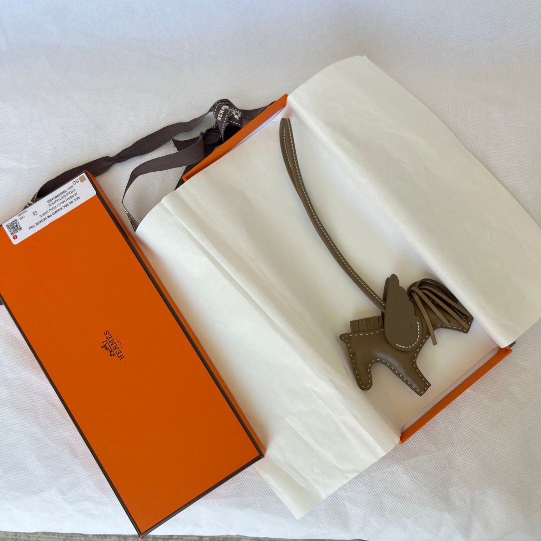 Hermes Etoupe Rodeo Pegase PM Charm Bag