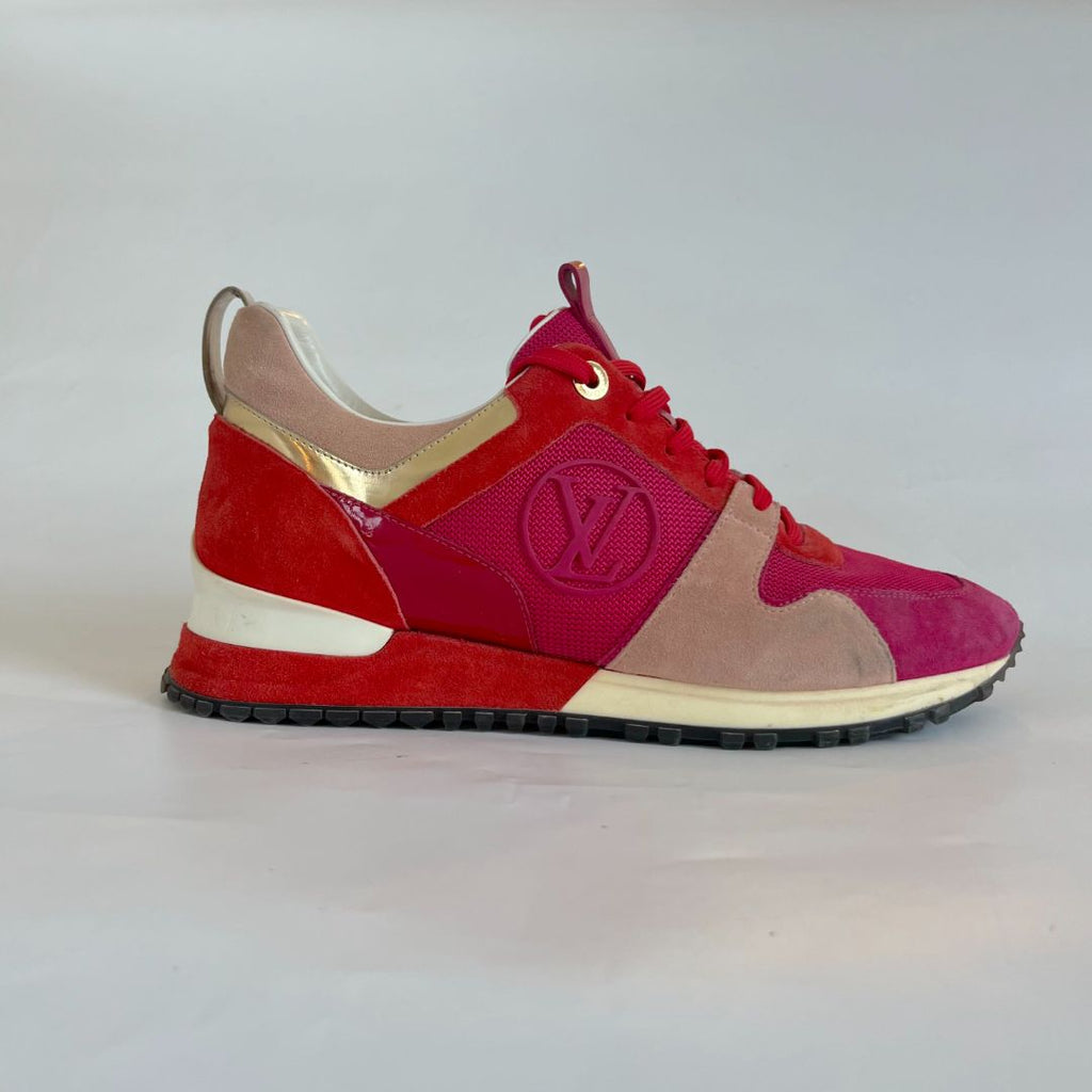 Louis Vuitton Pink/Red/Beige Run Away Low-Top Sneakers, 40 - BOPF