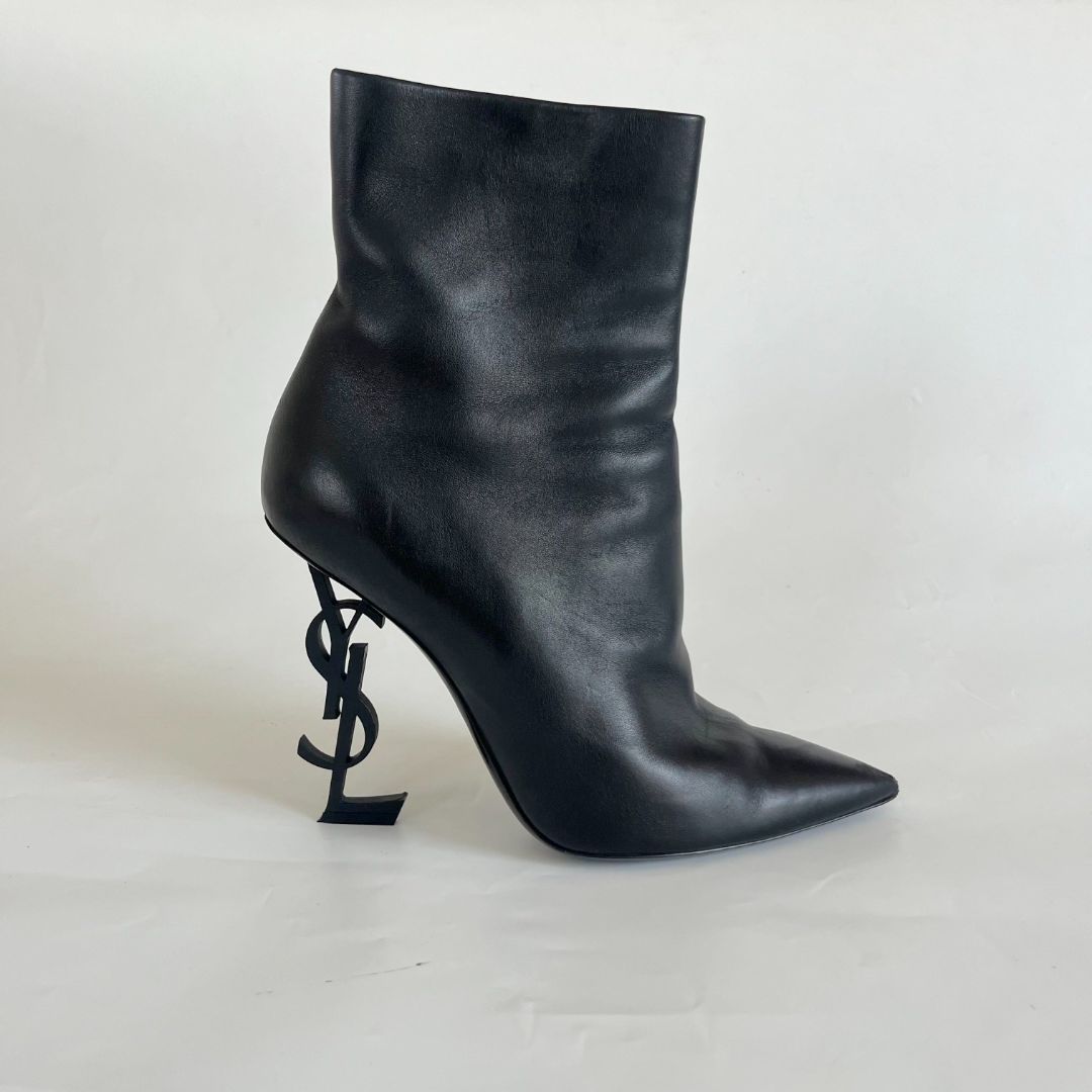 Saint Laurent black leather opyum boots, 41