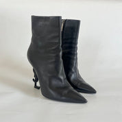 Saint Laurent black leather opyum boots, 41
