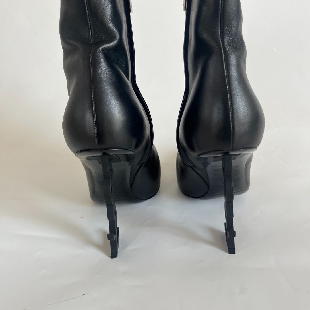 Saint Laurent black leather opyum boots, 41