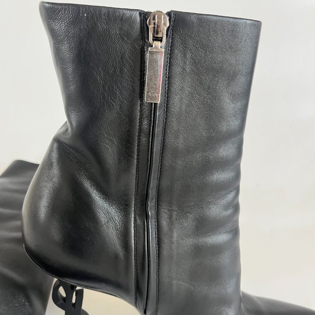 Saint Laurent black leather opyum boots, 41
