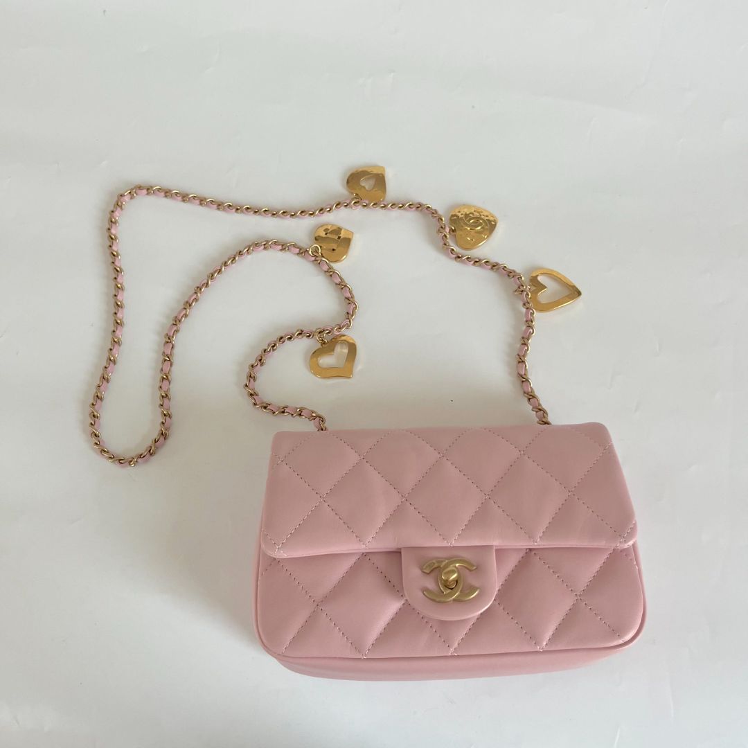 chanel pink square bag