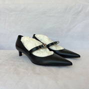 Hermes Black Kiara 40 Pumps, 37
