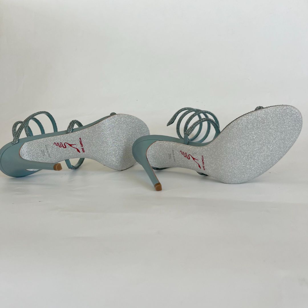 René Caovilla Cleo jeweled sandal heels, 38.5
