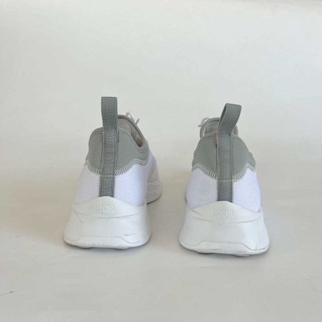 Dior B25 low top gray neoprene and white technical mesh sneakers, 42