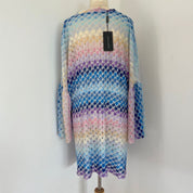 Missoni Multicolor Short Lace-effect Cover Up Kaftan w/ Lurex