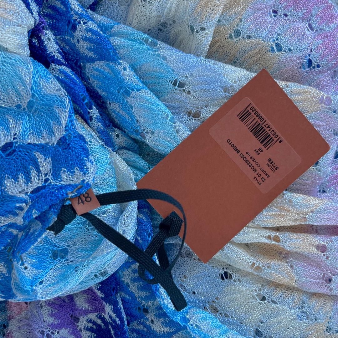 Missoni Multicolor Short Lace-effect Cover Up Kaftan w/ Lurex