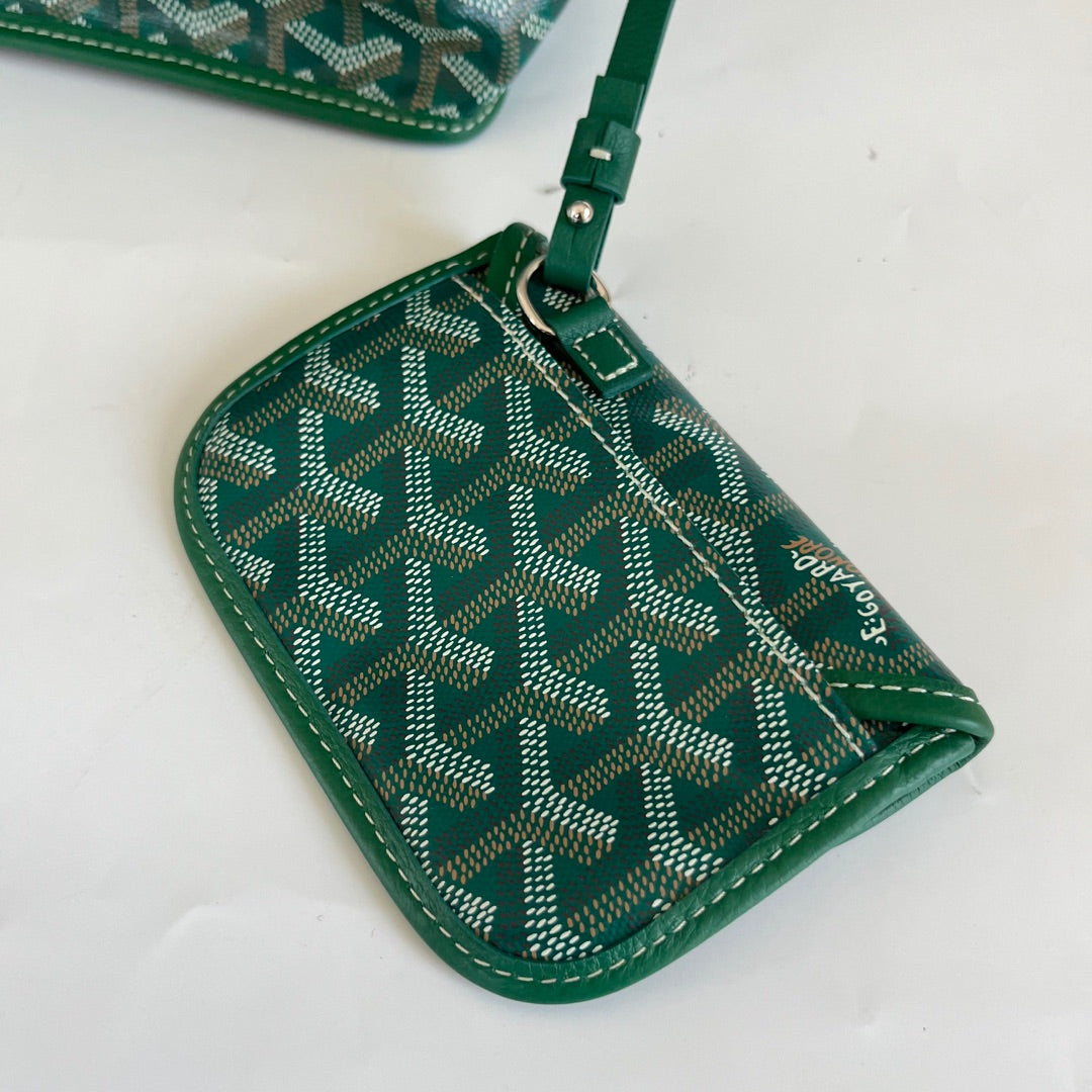 Goyard Goyardine Green Anjou Mini Reversible Tote Bag Silver Hardware –  Madison Avenue Couture