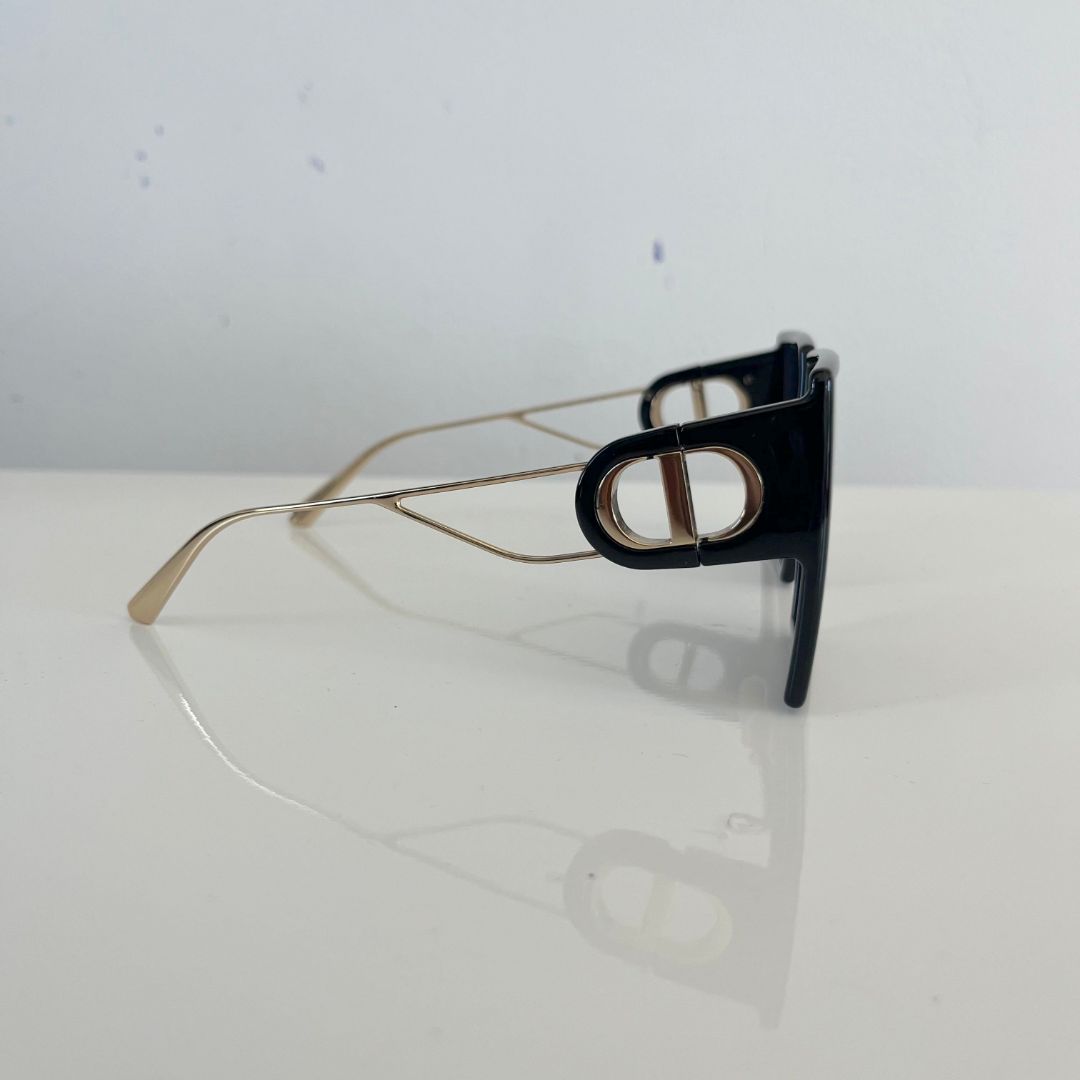 Christian Dior Black 30 Montaigne Oversized Square Sunglasses