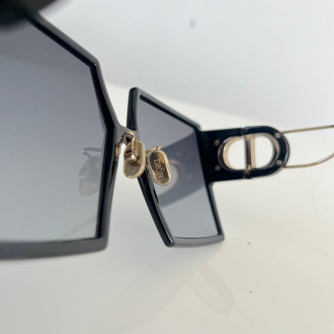 Christian Dior Black 30 Montaigne Oversized Square Sunglasses