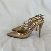 Valentino Bronze Rockstud Leather Pumps
