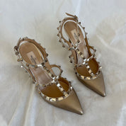 Valentino Bronze Rockstud Leather Pumps