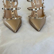Valentino Bronze Rockstud Leather Pumps