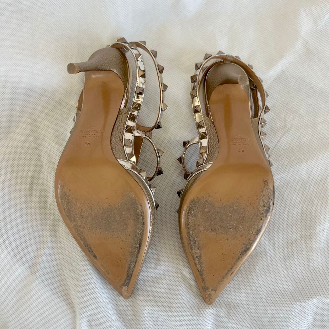 Valentino Bronze Rockstud Leather Pumps