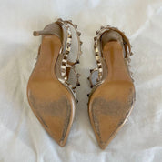 Valentino Bronze Rockstud Leather Pumps