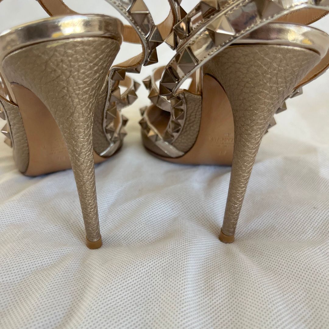 Valentino Bronze Rockstud Leather Pumps
