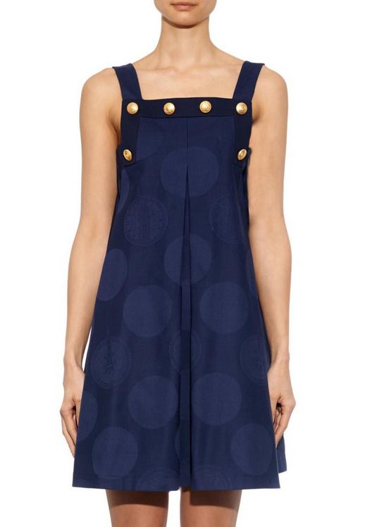 kenzo mini dress Kenzo Navy Mini Dress With Gold Buttons - BOPF