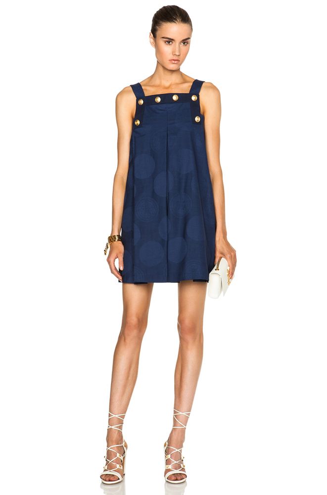 Kenzo Navy Mini Dress With Gold Buttons