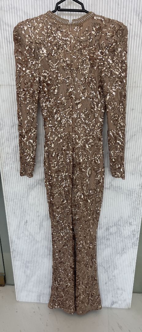 Nadine Merabi Gold Bella Jumpsuit - BOPF | Business of Preloved Fashion Nadine Merabi Gold Bella Jumpsuit - BOPF | Business of Preloved Fashion