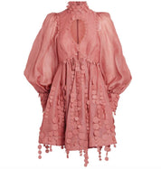Zimmermann Concert Disc Silk-Linen Mini Dress