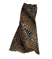 Saint Laurent Leopard Print Silk Skirt