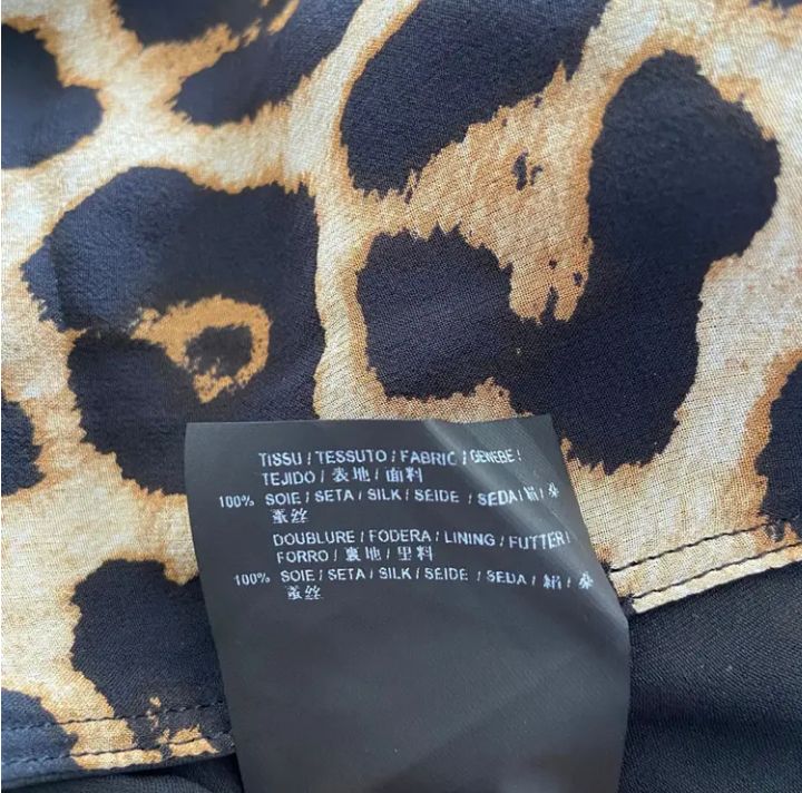 Saint Laurent Leopard Print Silk Skirt