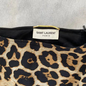 Saint Laurent Leopard Print Silk Skirt