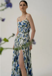 Dolce & Gabbana floral printed pleated maxi dress