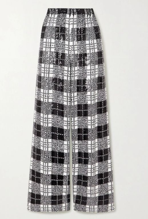 Balenciaga Sequin Embellished Checked Silk pants